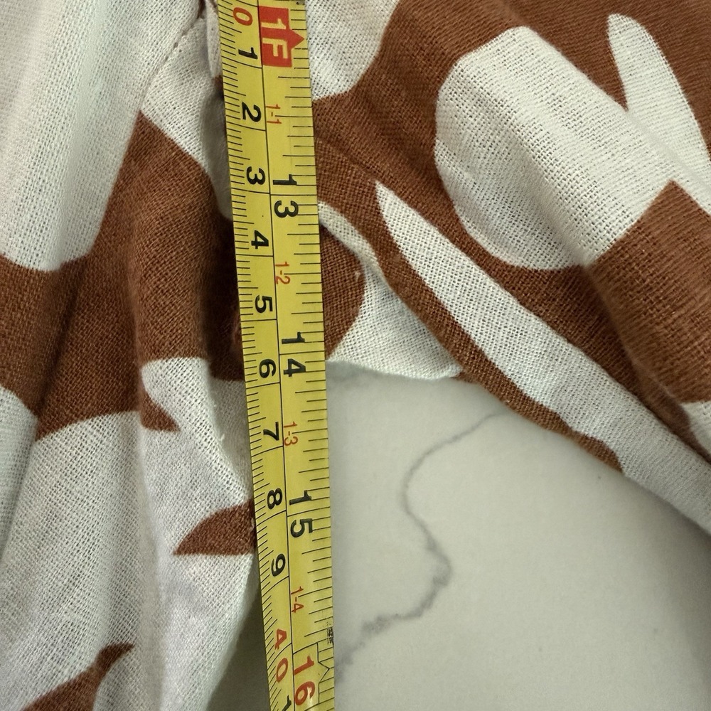 House Of Harlow 1960 Linen Wide Leg Pants Side Slits Beaded Trim Sz10 Boho Flowy - Picture 10 of 10